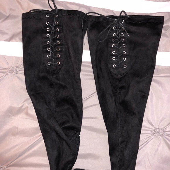 Over the knee faux suede boots - Picture 2 of 3